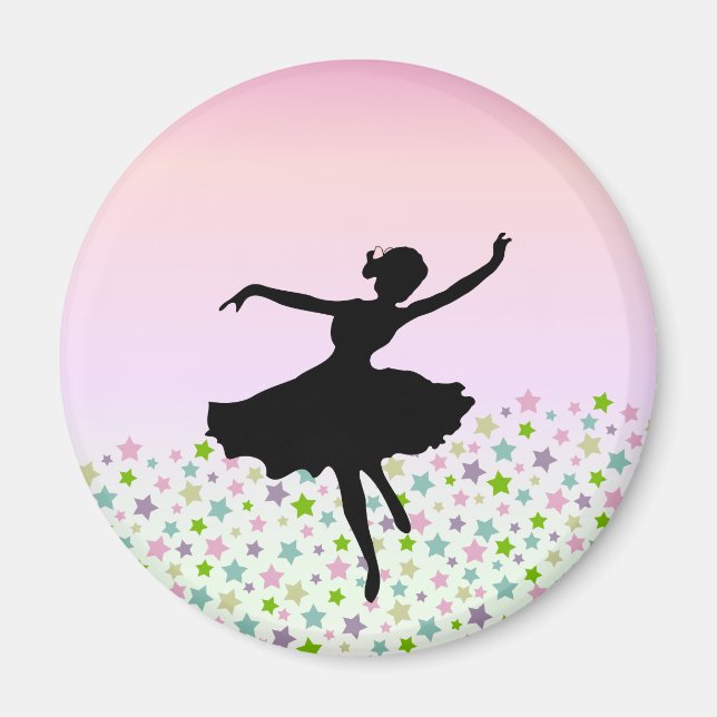 Danskande bland stjärnorna - rosa sunset magnet (Framsidan)