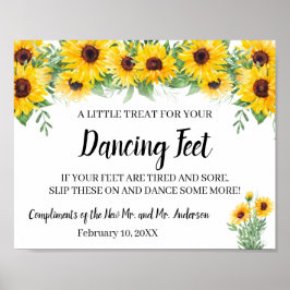 Danskande Feet Flinflip flops Bröllop Solrossymbol Poster