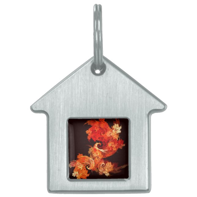 Danskande Firebird Abstrakt Art House Namnbricka Husdjur (Framsidan)
