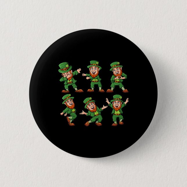 Danskande Leprechaunss St patrick's day Roligt Boy Knapp (Framsida)