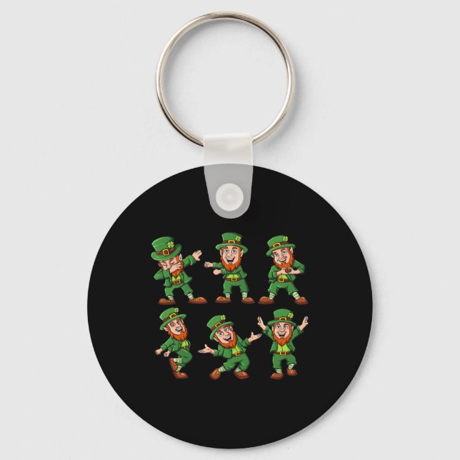 Danskande Leprechaunss St patrick's day Roligt Boy Nyckelring (Framsida)