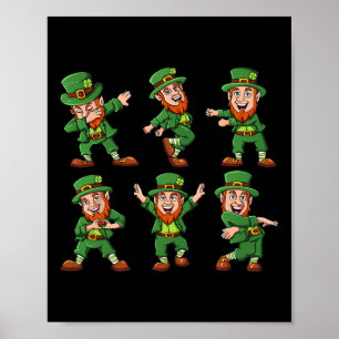 Danskande Leprechaunss St patrick's day Roligt Boy Poster