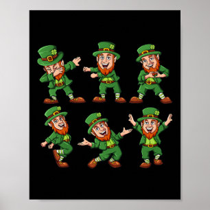 Danskande Leprechaunss St patrick's day Roligt Boy Poster