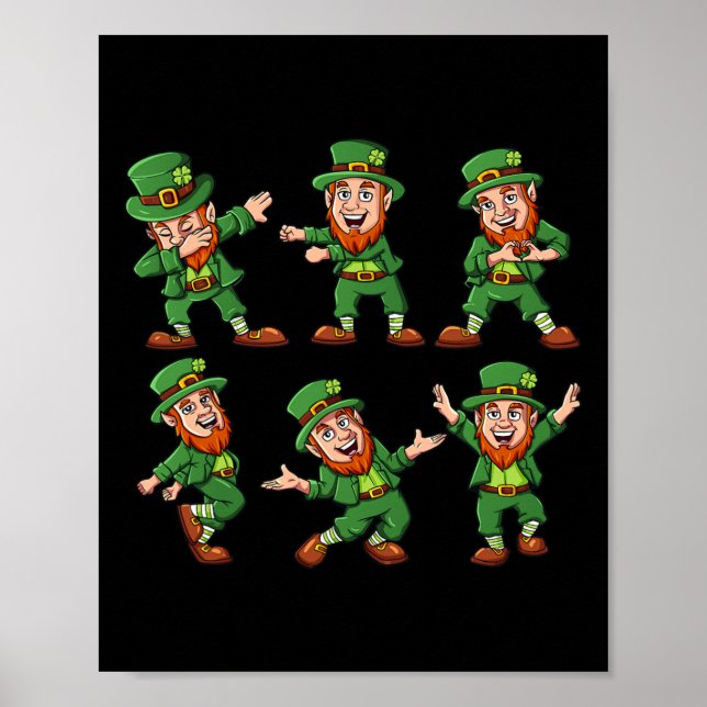 Danskande Leprechaunss St patrick's day Roligt Boy Poster (Framsidan)