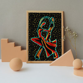 Danskande par fototryck