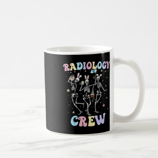 Danskande Skeleton Radiology Crew Påsk Day Rad Tec Kaffemugg (Höger)