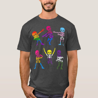 Danskande Skeletons HBT Gay pride Rainbow Manar Kv T Shirt