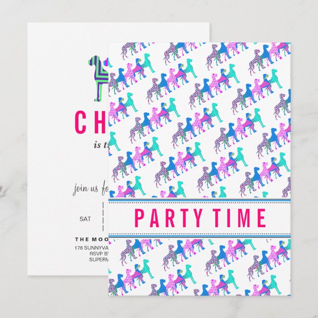 Danskar moderna och coola inbjudningar (Fram/baksida)