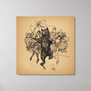 Danske Bear Vintage Circus Art Canvastryck