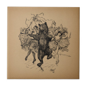 Danske Bear Vintage Circus Art Kakelplatta