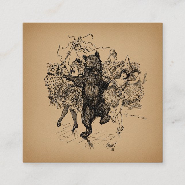 Danske Bear Vintage Circus Art Tilläggskort (Framsida)
