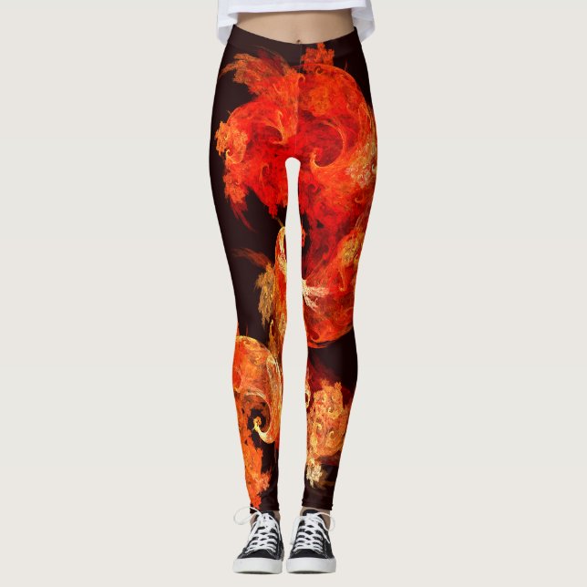 Danske Firebird Abstrakt Art Leggings (Framsida)