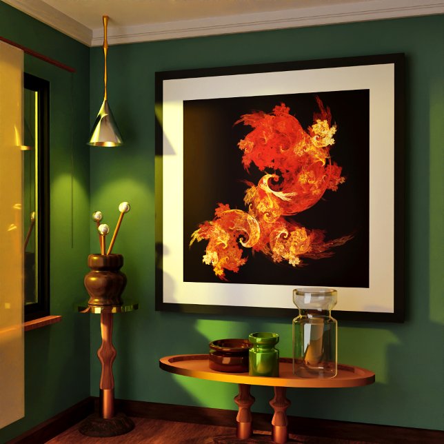 Danske Firebird Abstrakt Art Poster (Dancing Firebirds Abstract Art Poster)