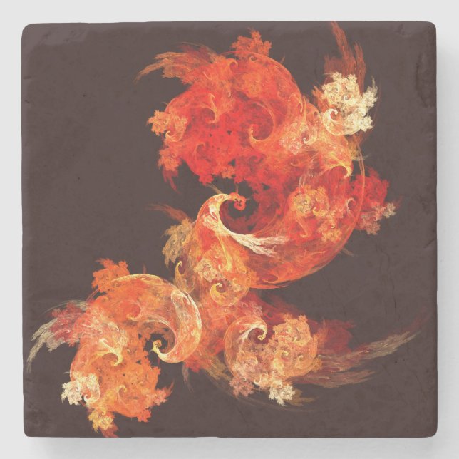 Danske Firebird Abstrakt Art Underlägg Sten (Framsidan)