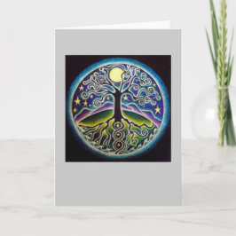 Danske Full Moon Livets träd Mandala Card Kort
