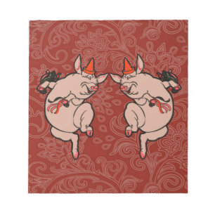 Danske Gris Antique Cute Dancer Anteckningsblock