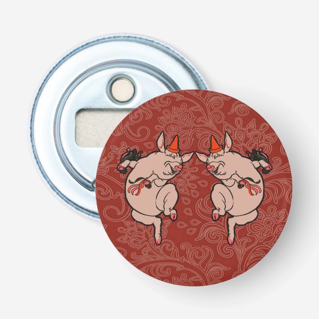 Danske Gris Antique Cute Dancer Flasköppnare (Framsidan)