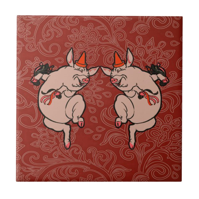 Danske Gris Antique Cute Dancer Kakelplatta (Framsidan)