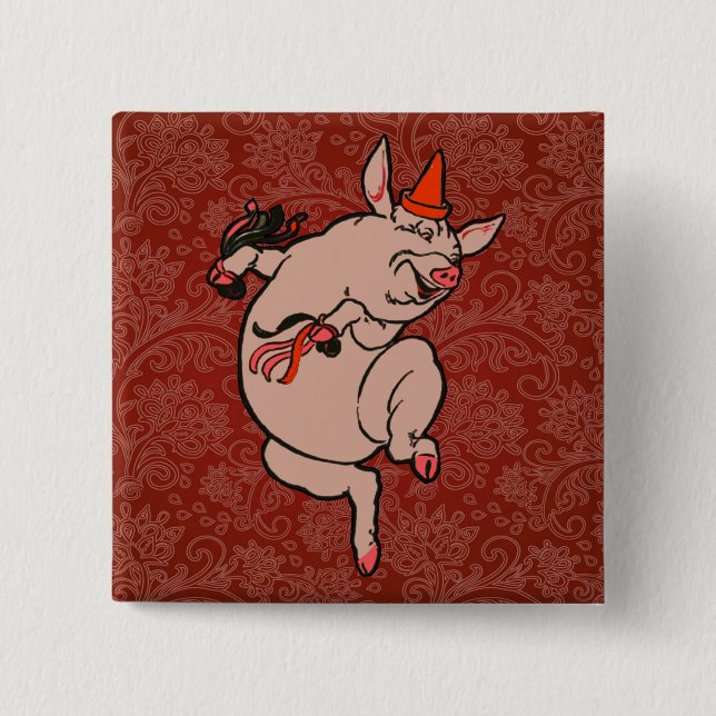 Danske Gris Antique Cute Dancer Knapp (Framsida)