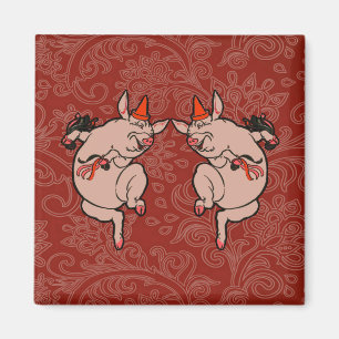 Danske Gris Antique Cute Dancer Magnet