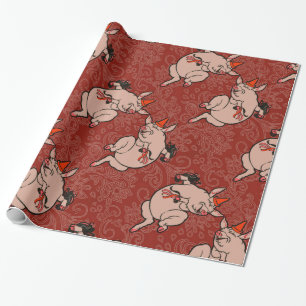 Danske Gris Antique Cute Dancer Presentpapper