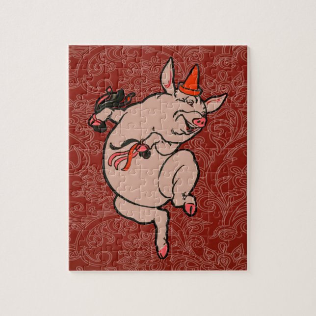 Danske Gris Antique Cute Dancer Pussel (Vertikal)
