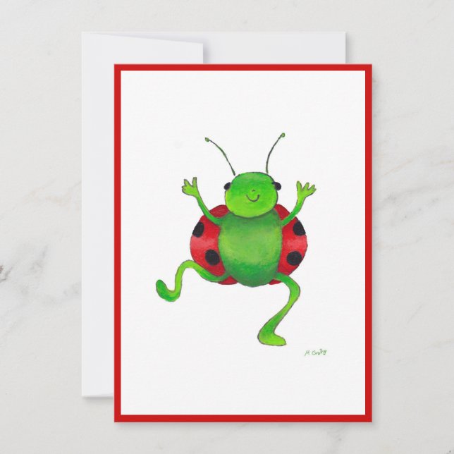 Danske "ladybug"-inbjudan inbjudningar (Framsida)