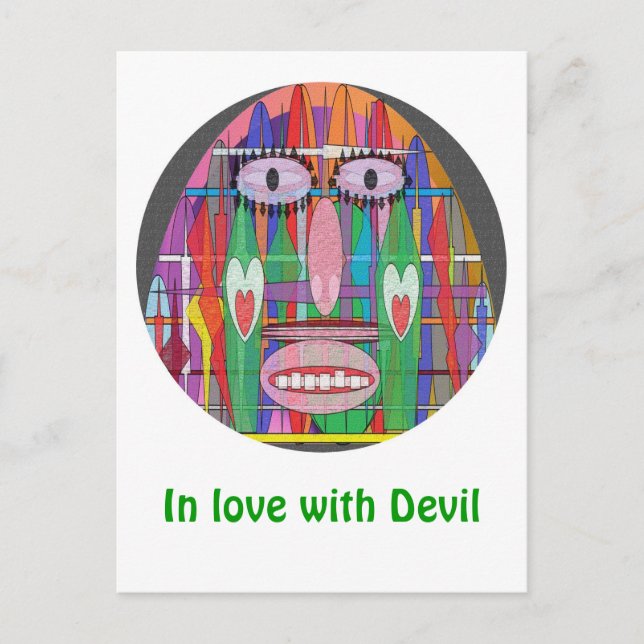 Danske med Djävulen Vykort (Framsida)