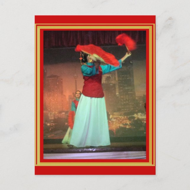 Danske med fläkt vykort (Framsida)