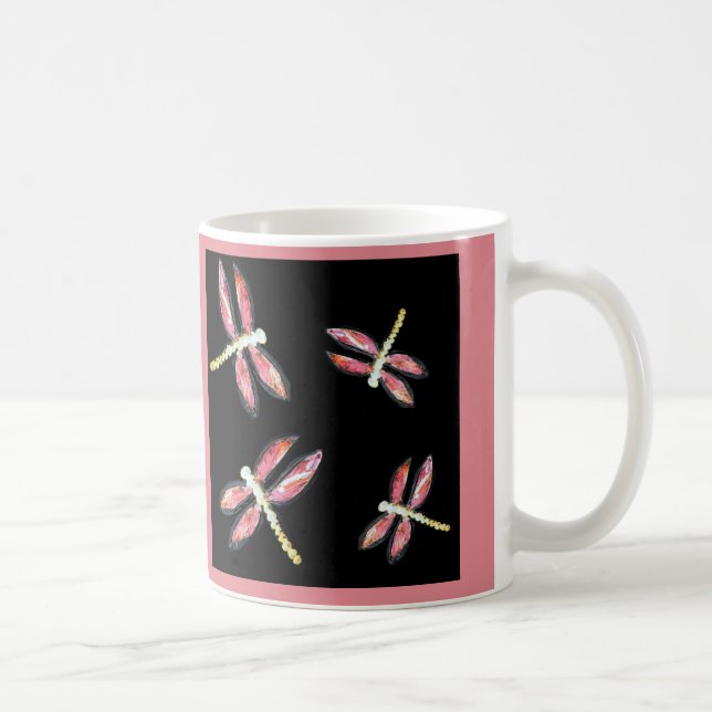 Danske Rosa Dragonflies Kaffemugg (Höger)