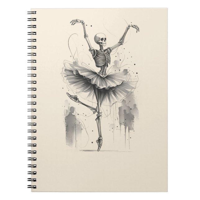 Danske Skeletons Prima Ballerina Ballet Notebook Anteckningsbok (Framsidan)