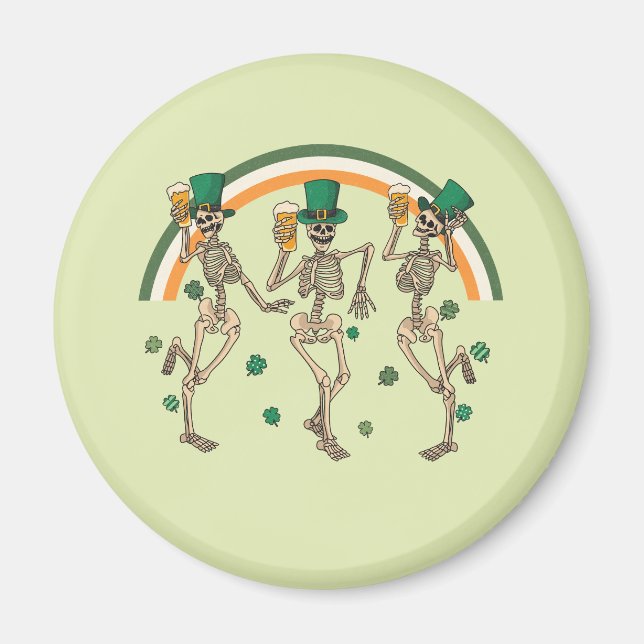 Danske Skeletons with Beer and Shamrocks Magnet (Framsidan)