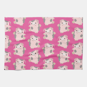 Danske Tecknad Gris Repeat Mönster Kitchen Towel Kökshandduk