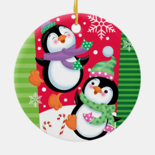Dansking Penguins Julgransprydnad Keramik