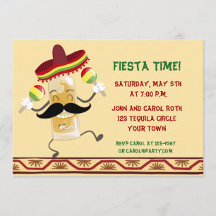 Dansking Tequila Flaska Fiesta Inbjudningar