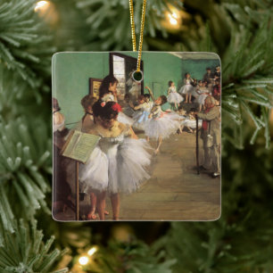 Dansklass av Degas, Vintage Impressionism Balett Julgransprydnad Keramik