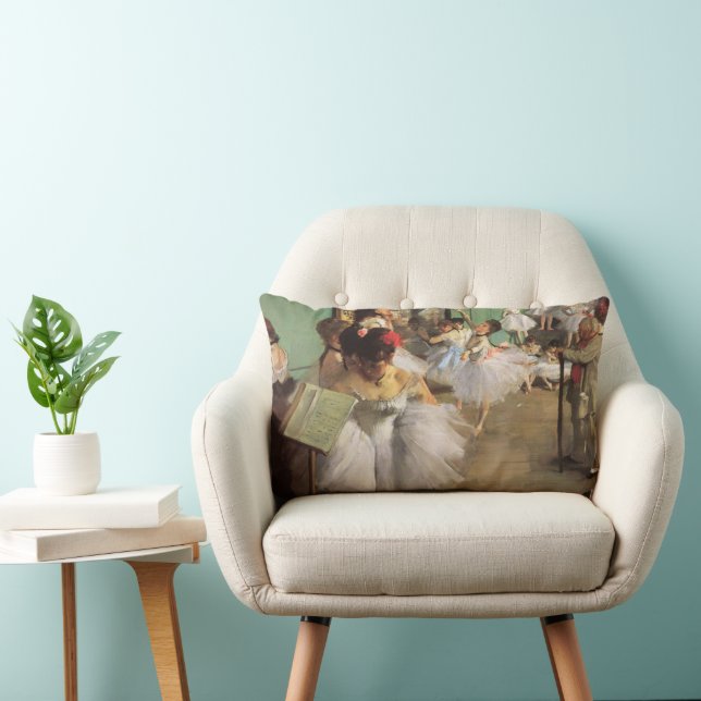 Dansklass av Degas, Vintage Impressionism Balett Lumbarkudde (Stol)