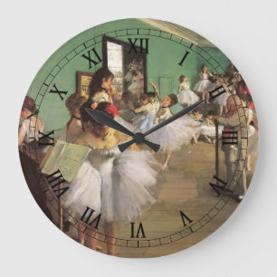 Dansklass av Degas, Vintage Impressionism Balett Stor Klocka