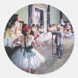 Dansklassen av Edgar Degas, Vintage balettkonst Runt Klistermärke