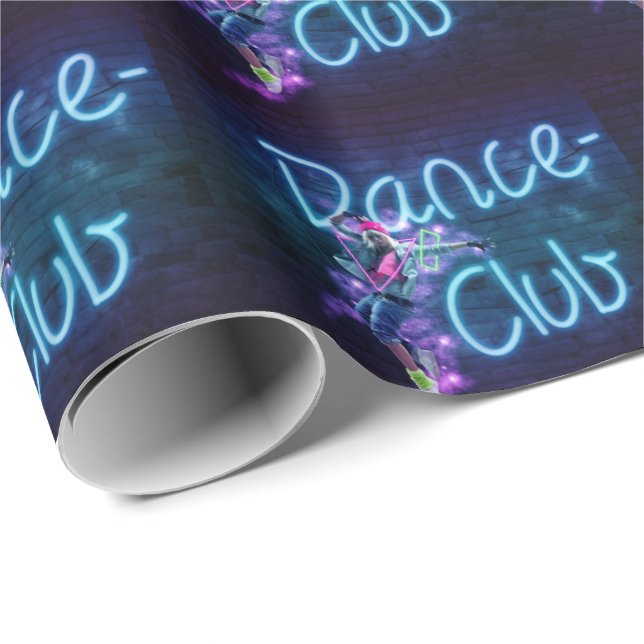 Dansklubb Neonfest Dansare Presentpapper (Rullad Hörn)