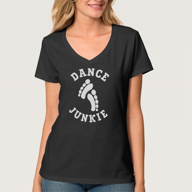Dansknarkarekvinna Hanes Nano V-Nacke T-tröja T-shirt (Framsida)