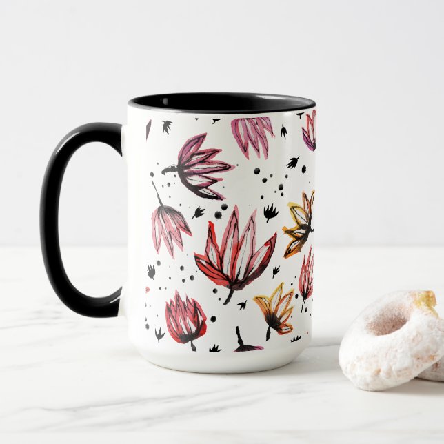 Danskning av Lotus Flowers Mugg (Med munk)