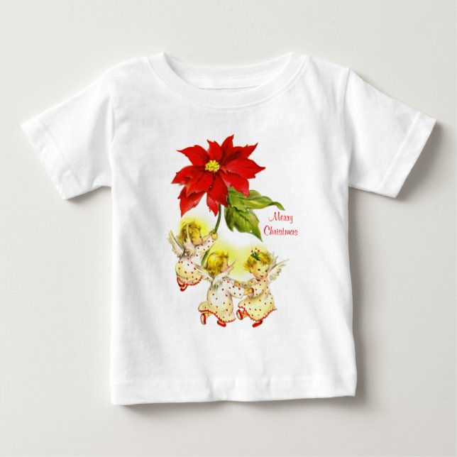 Danskning Baby Änglar jul Baby Shirt T Shirt (Framsida)