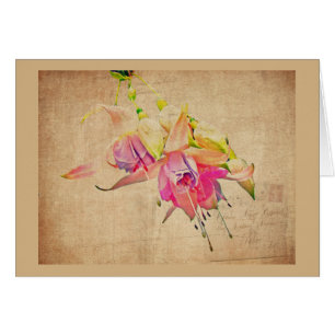 Danskning i Vinden - Fuchsia Flowers Hälsningskort