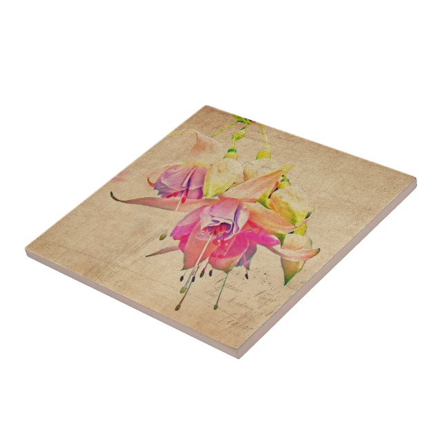 Danskning i Vinden - Fuchsia Flowers Kakelplatta (Sidan)