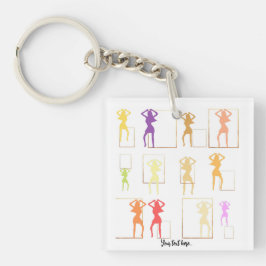 Danskning med Färg Female Kaleidoscope Keychain