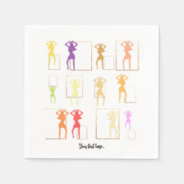 Danskning med Färg Female Kaleidoscope Pappersservett