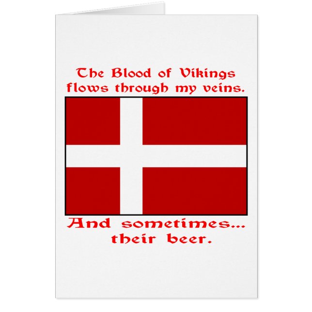 Danskt blod & öl Viking Hälsningskort (Framsidan)