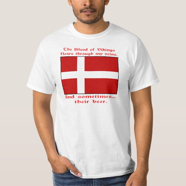 Danskt blod & öl Viking T Shirt (Framsida)