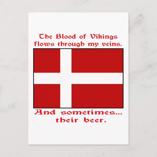 Danskt blod & öl Viking Vykort (Framsida)